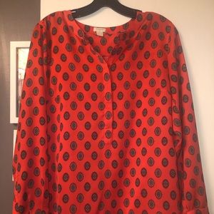 Womens Jcrew Red Blouse size small